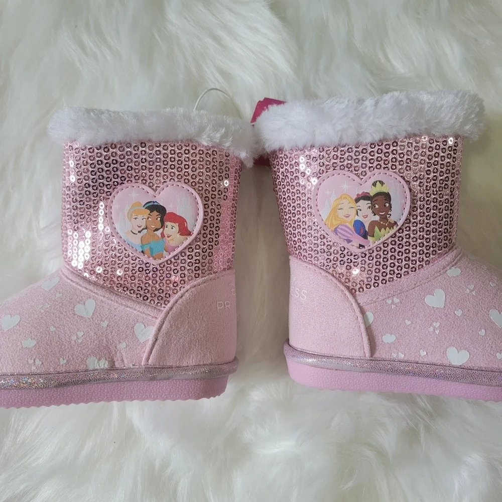 Disney Princes Pink Sequin Princess Boots - Picture 2 of 12